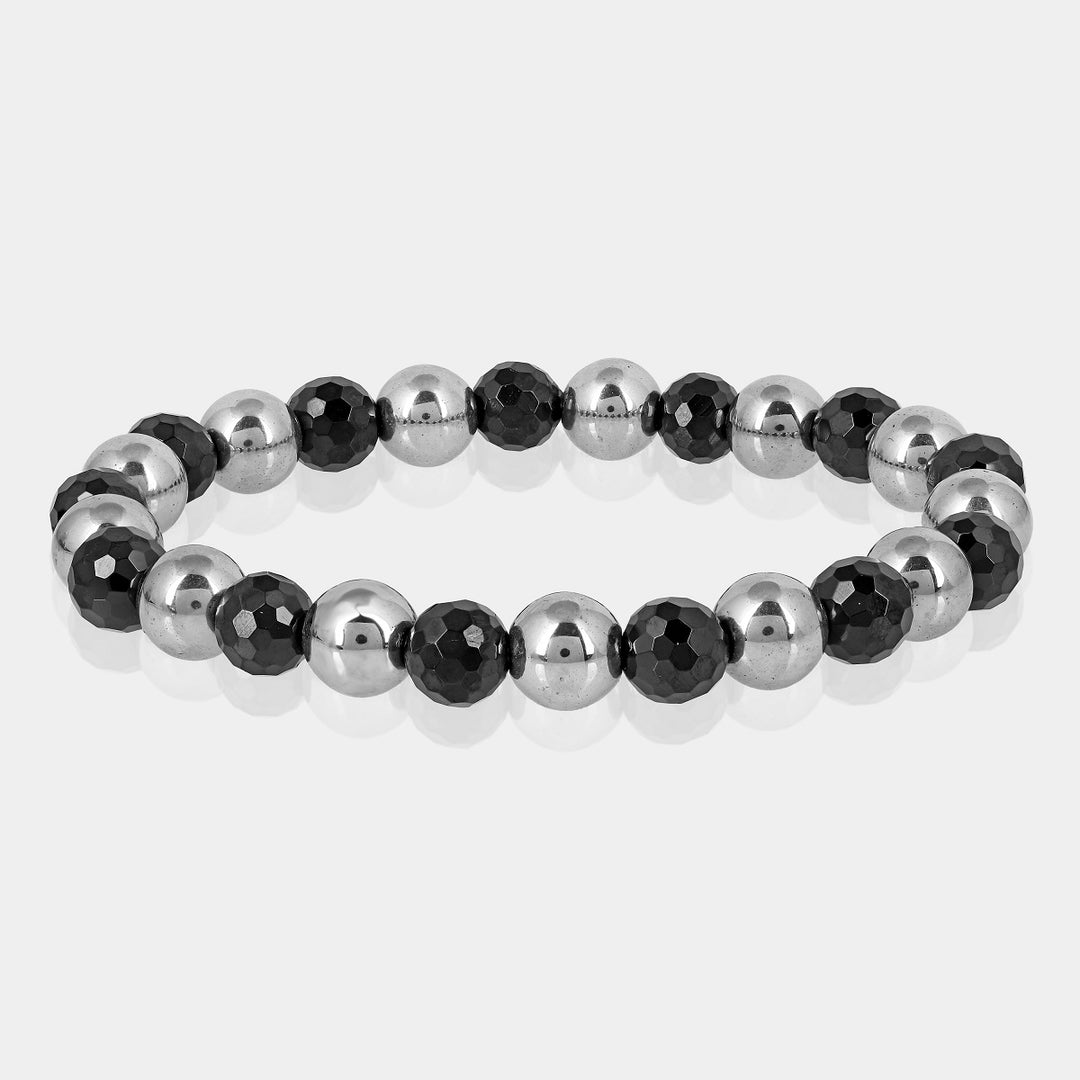 Black Spinel and Hematite Stretch Bracelet