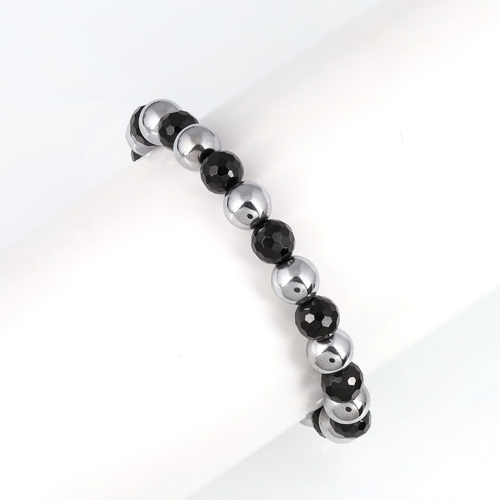 Black Spinel and Hematite Stretch Bracelet