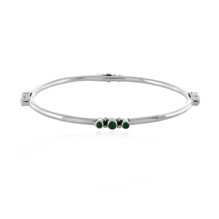 Emerald Silver Bangles