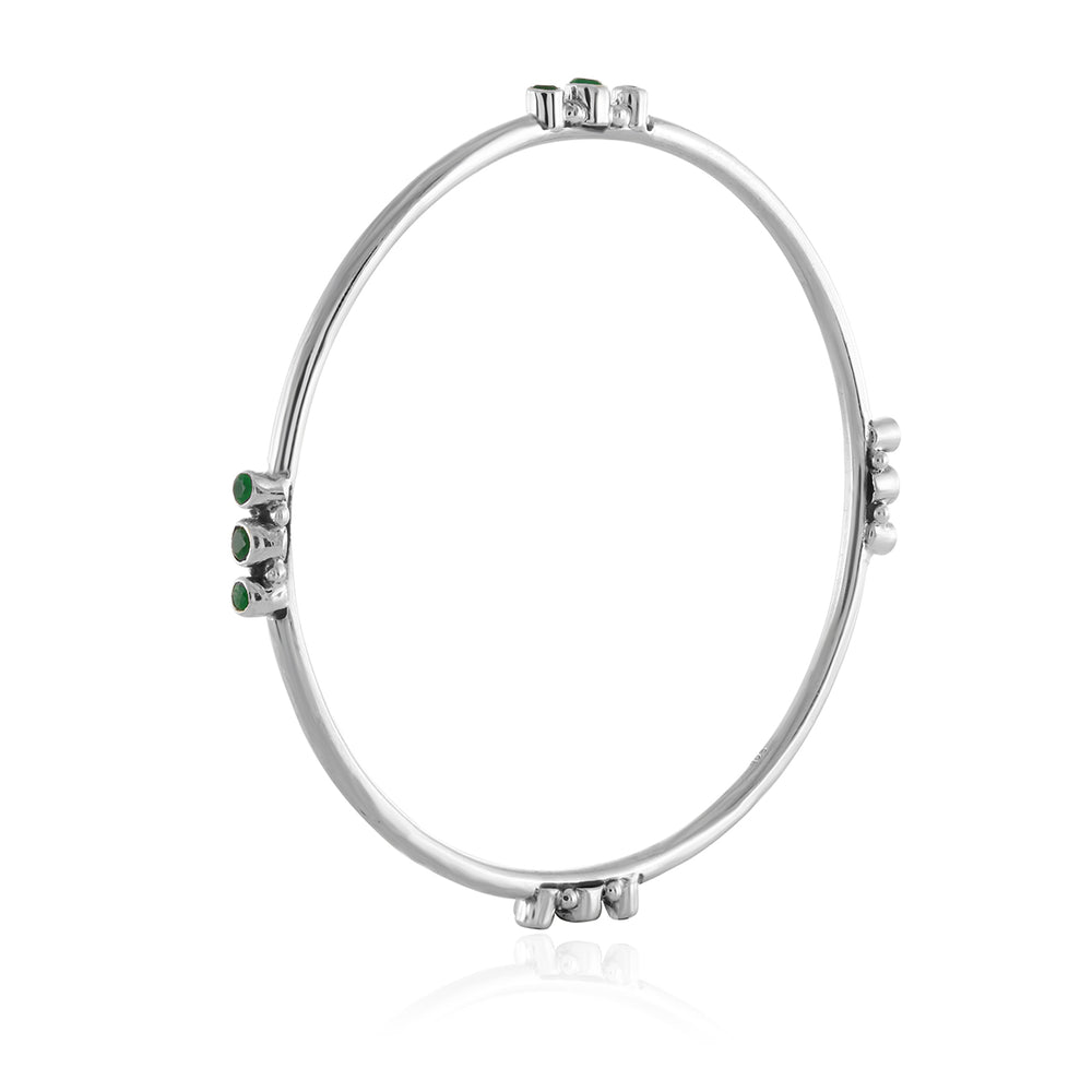 Emerald Silver Bangles