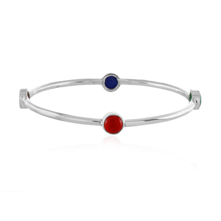 Sterling Silver Multi Stone Bangles