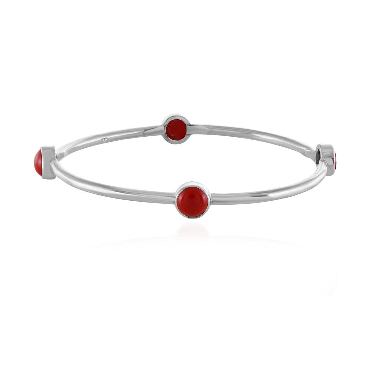 Sterling Silver Coral Bangles