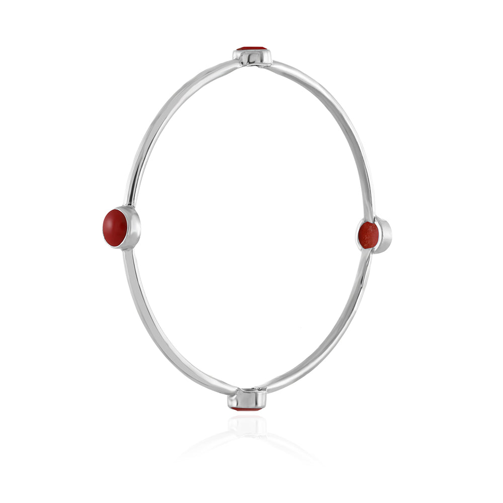 Sterling Silver Coral Bangles