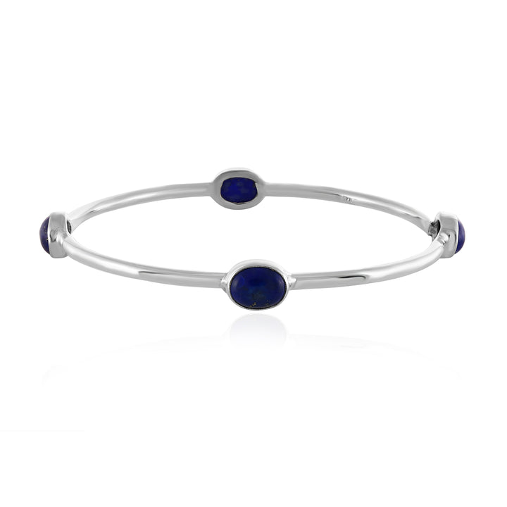 Lapis Lazuli Silver Bangles