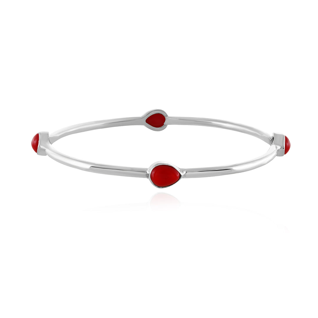Coral Sterling Silver Bangles