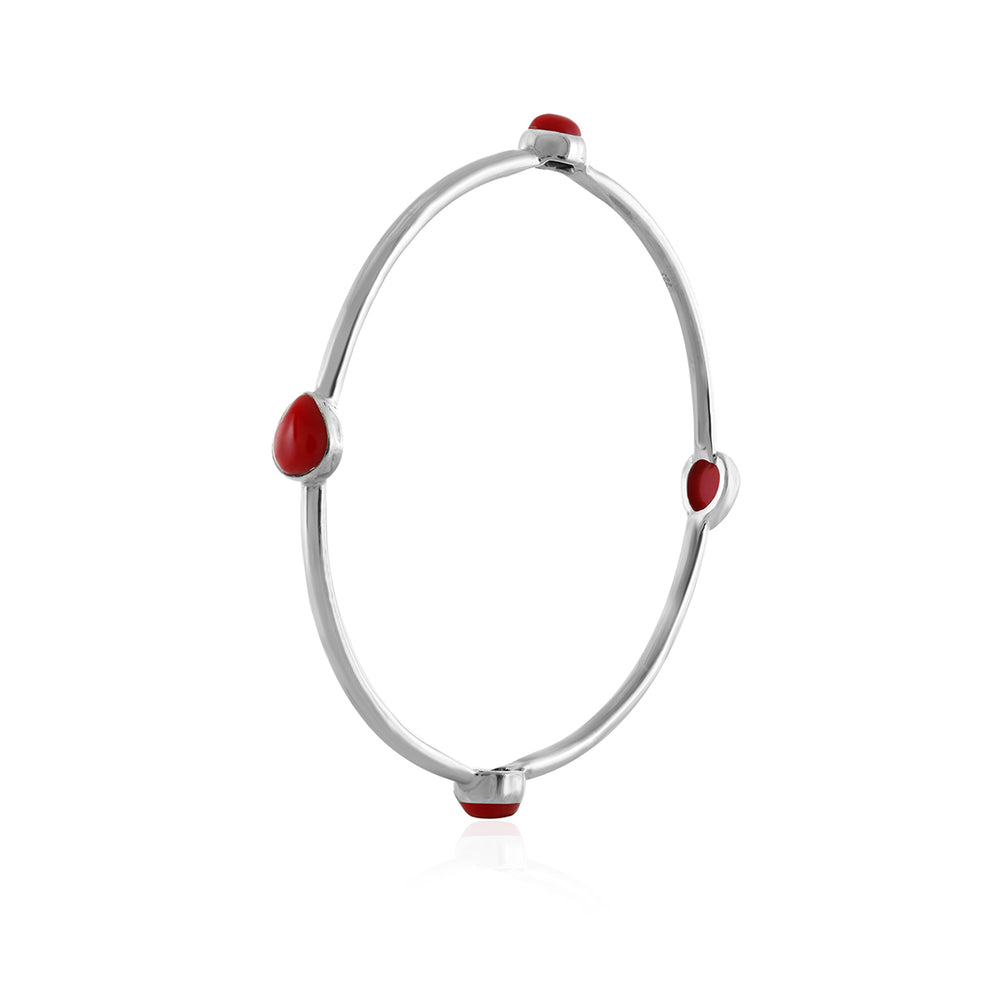 Coral Sterling Silver Bangles