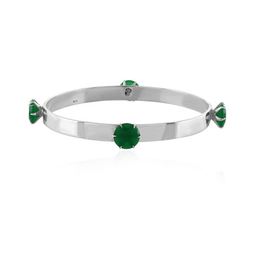 Green Onyx Sterling Silver Bangles