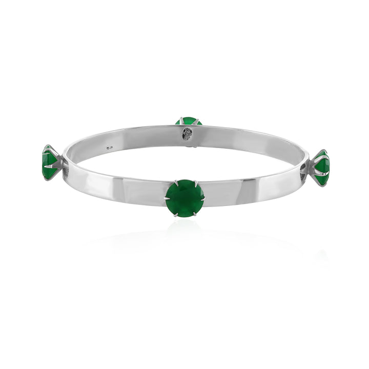 Green Onyx Sterling Silver Bangles