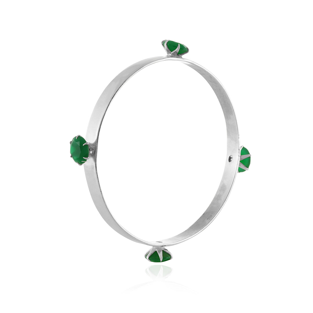 Green Onyx Sterling Silver Bangles