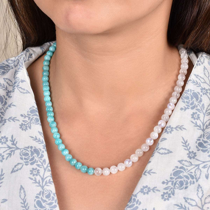 Amazonite and Moonstone Choker Necklace