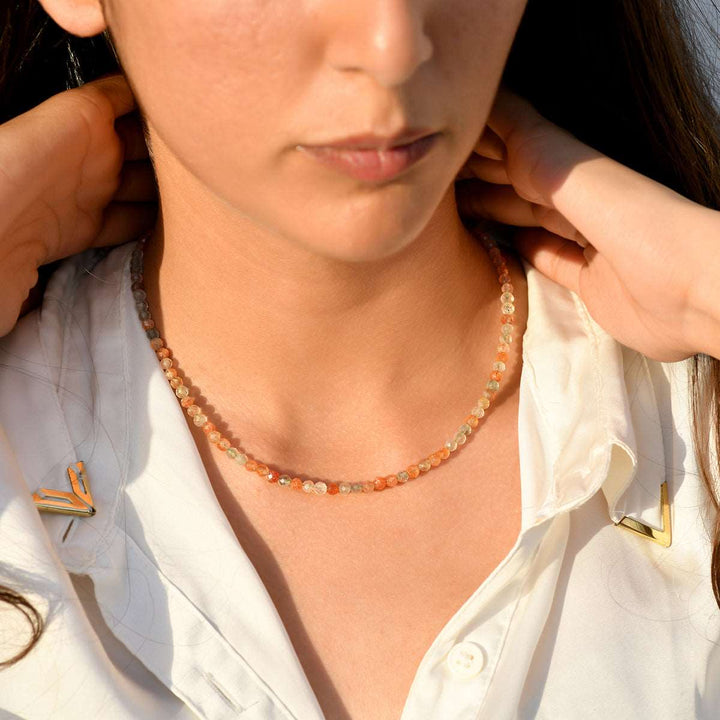 Arusha Sunstone Silver Choker Necklace