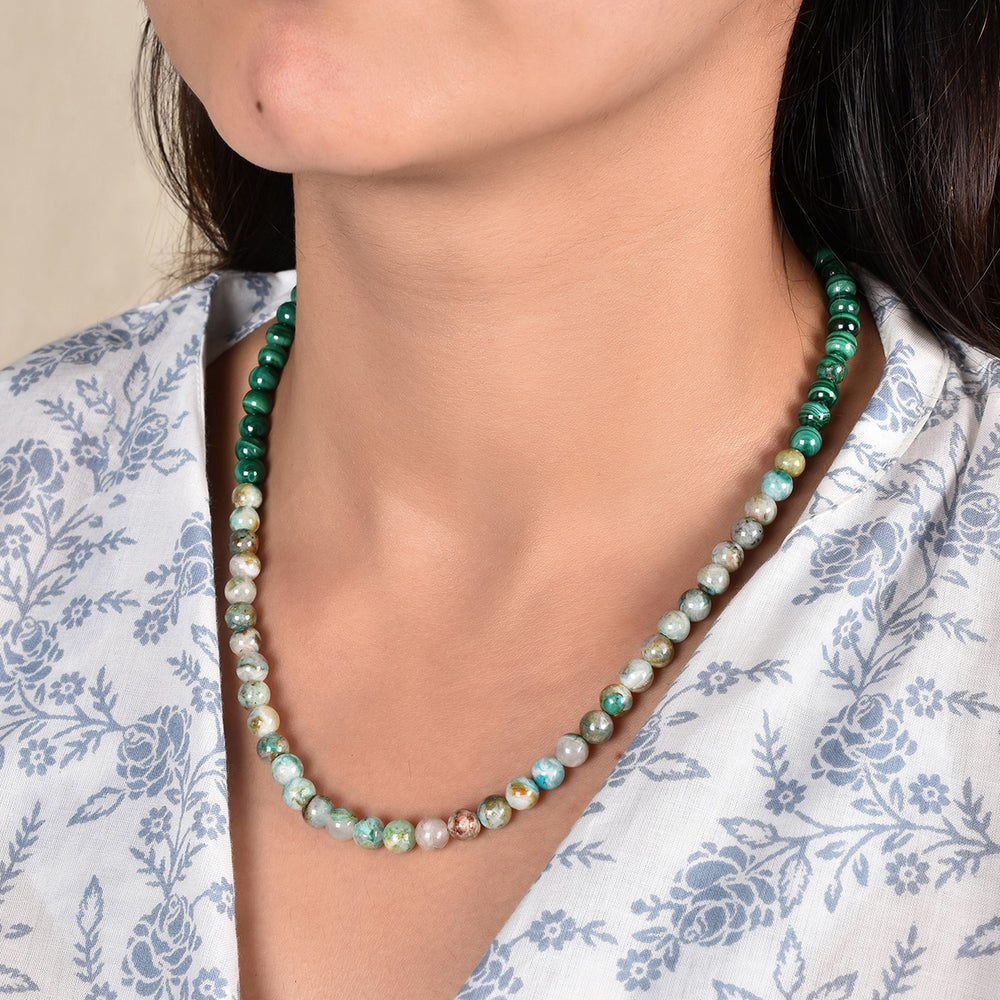 Malachite and Chrysocolla Choker Necklace