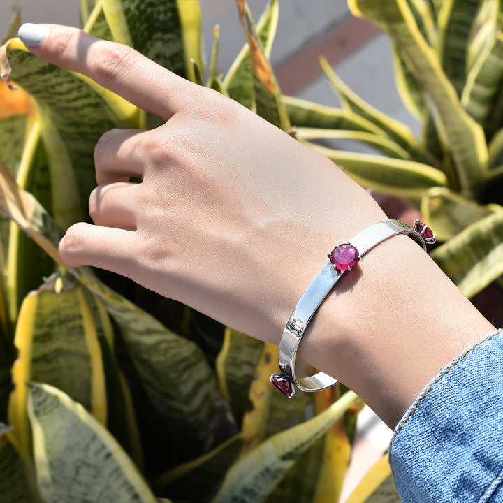 Ruby Sterling Silver Bangles