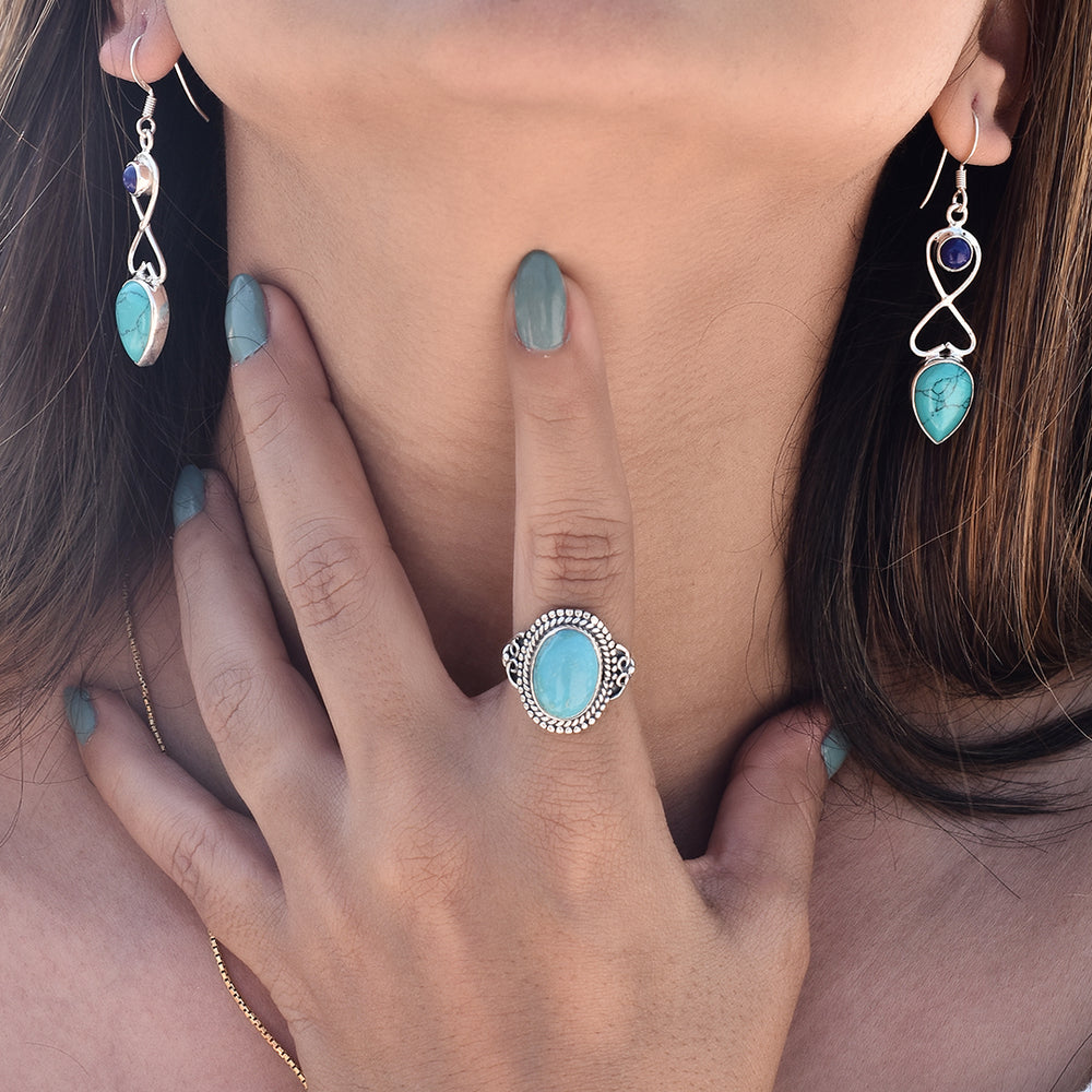 Turquoise Cabochon Handmade Silver Ring