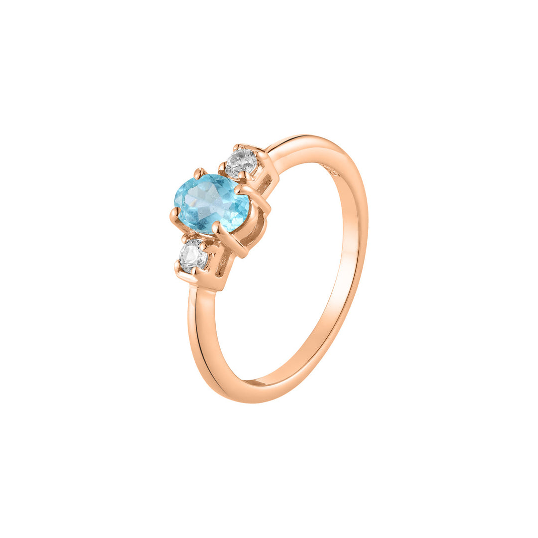 Sky Apatite and Zircon Silver Ring