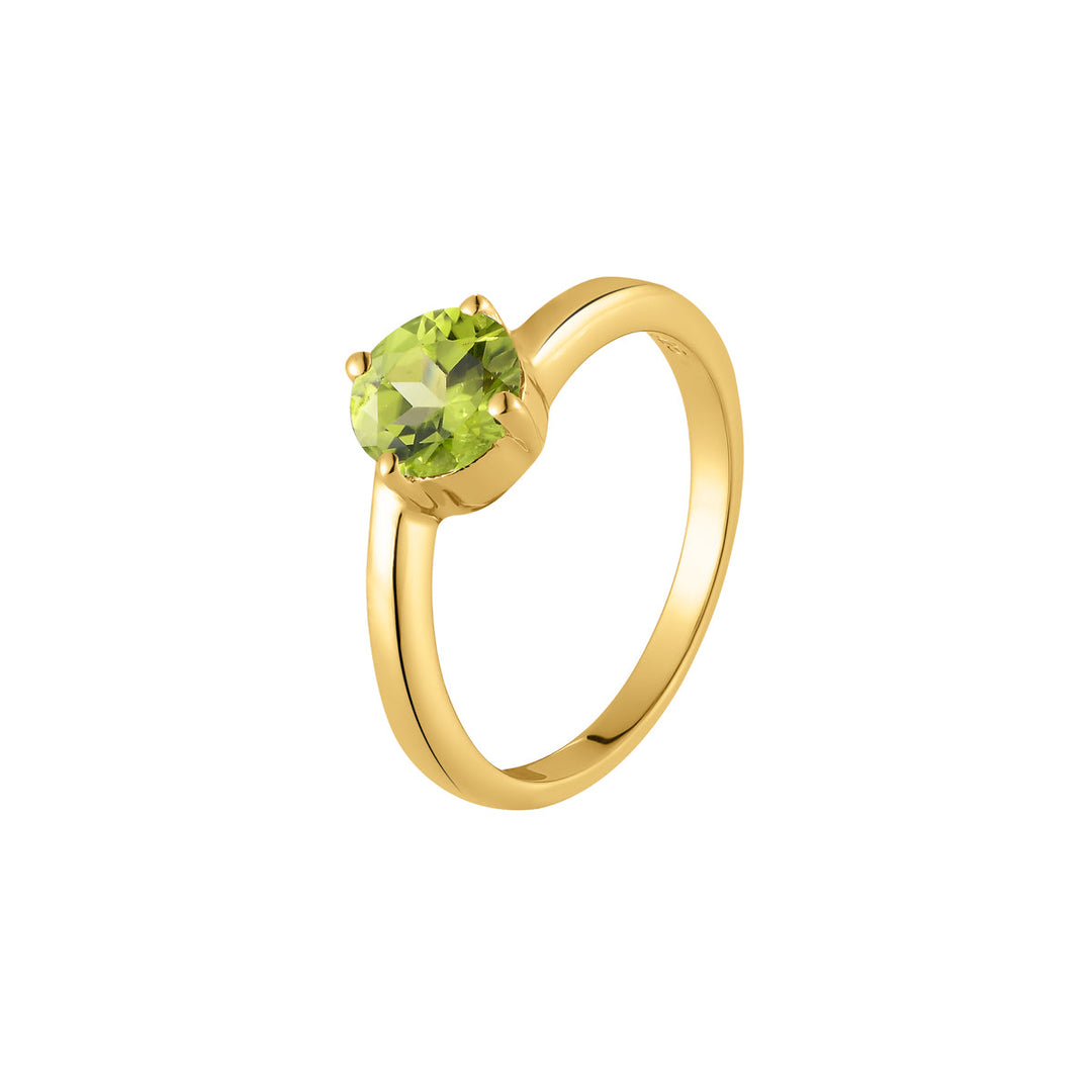 Peridot Solitaire Silver Ring