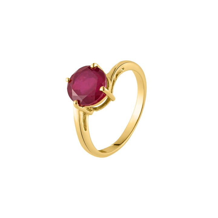 Ruby Solitaire Silver Ring