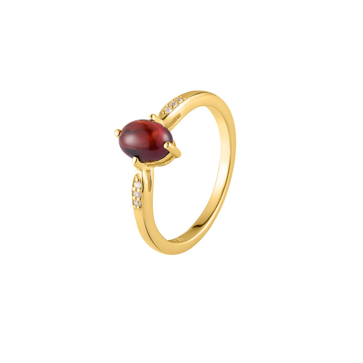 Garnet with Accents Silver Ring