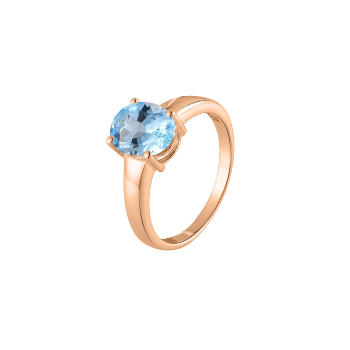 Sky Blue Topaz Solitaire Silver Ring
