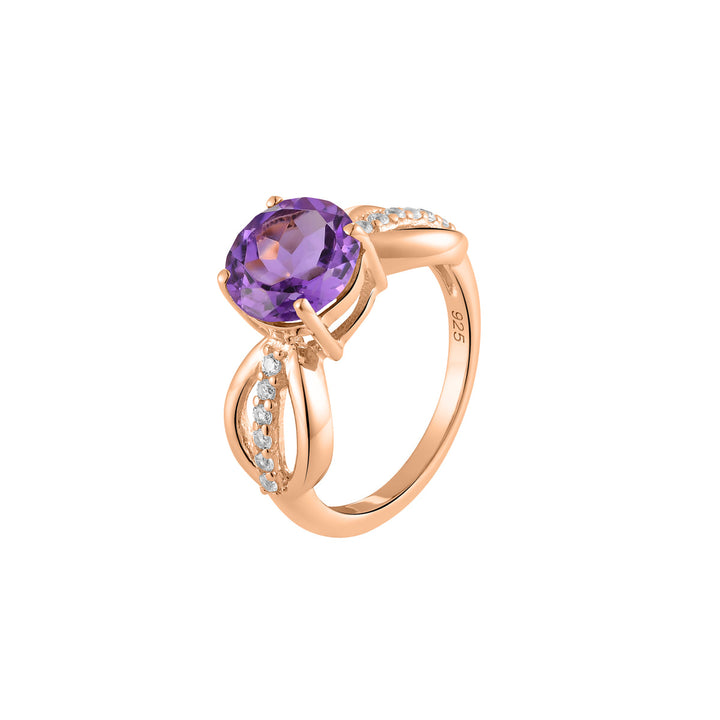 Amethyst Infinity Silver Ring