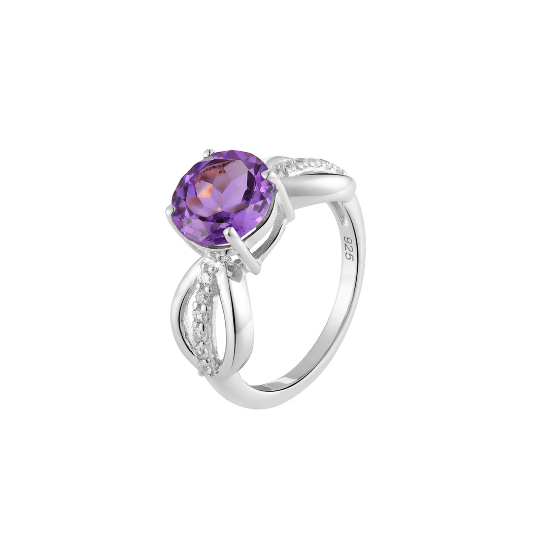 Amethyst Infinity Silver Ring