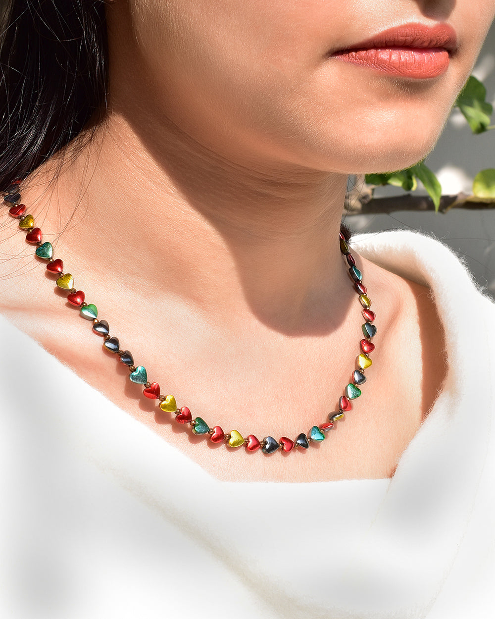 Sterling Silver Multicolor Hematite Necklace