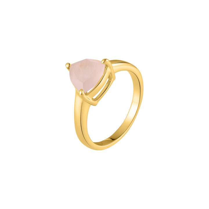 Rose Quartz Solitaire Silver Ring