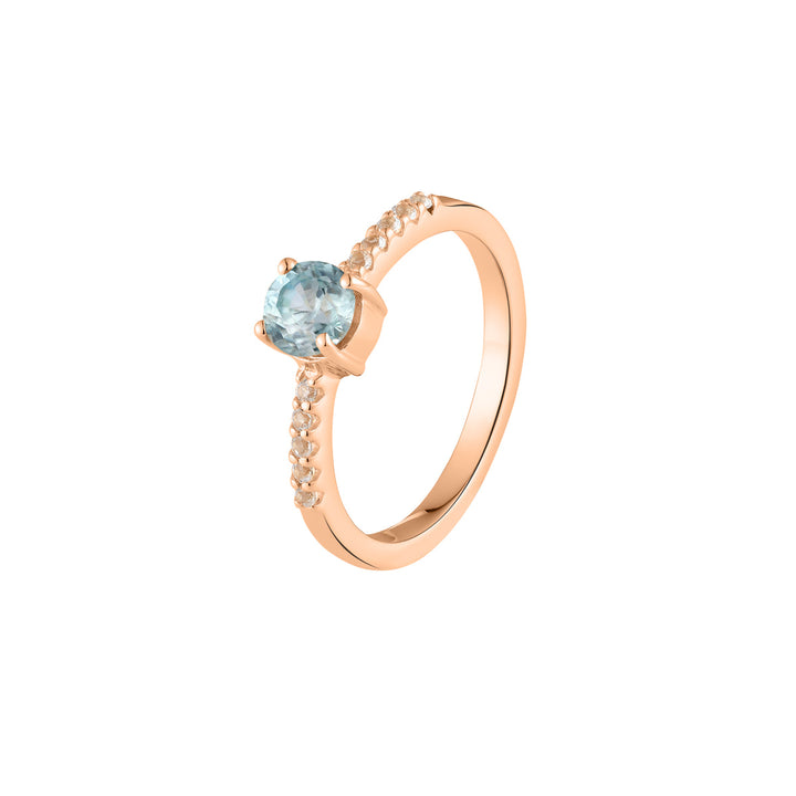 Blue Zircon with Accents Silver Ring