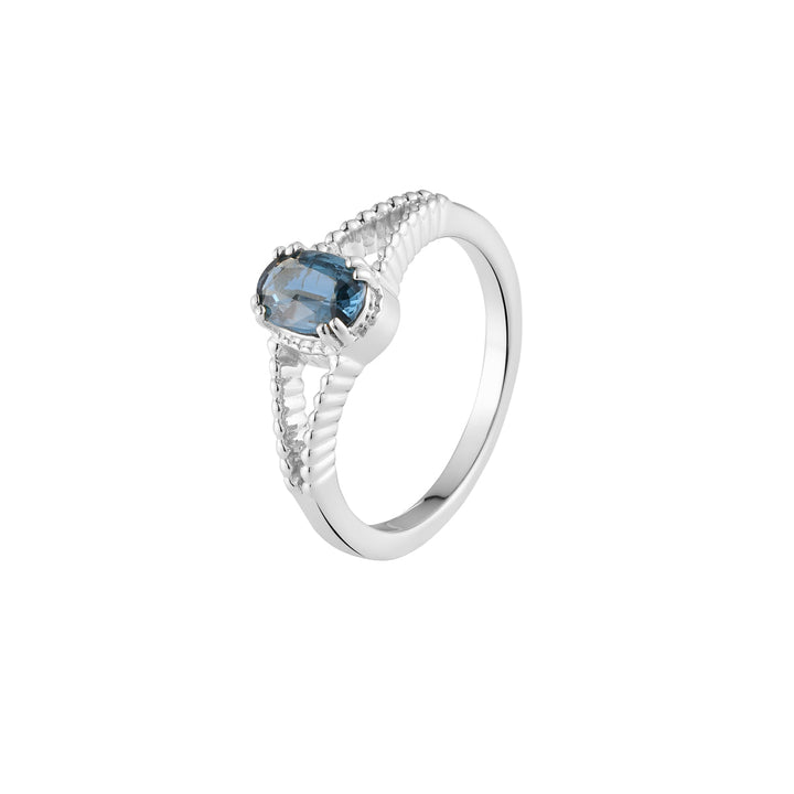 Teal Kyanite Solitaire Silver Ring