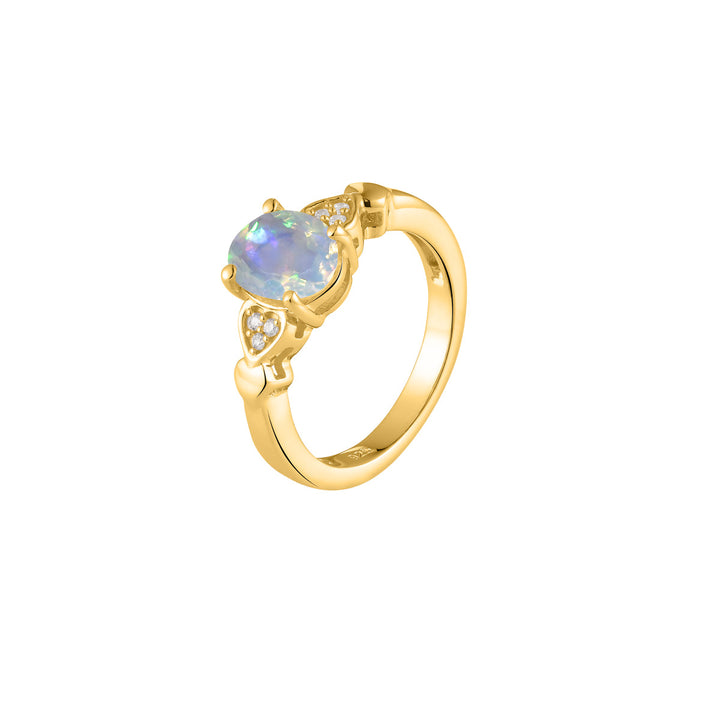 Ethiopian Opal with Accents Silver Ring