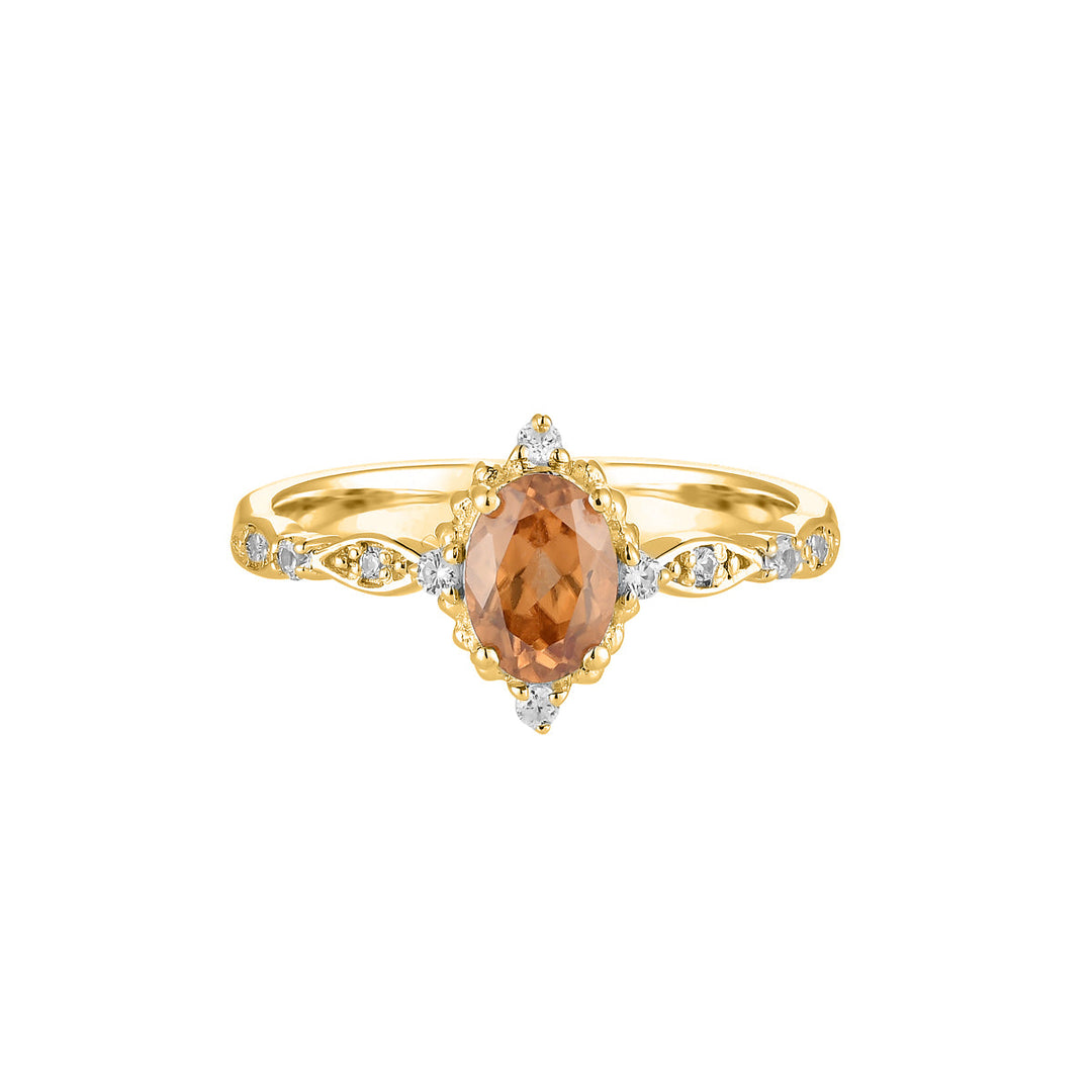 Canary Zircon with Accents Silver Ring