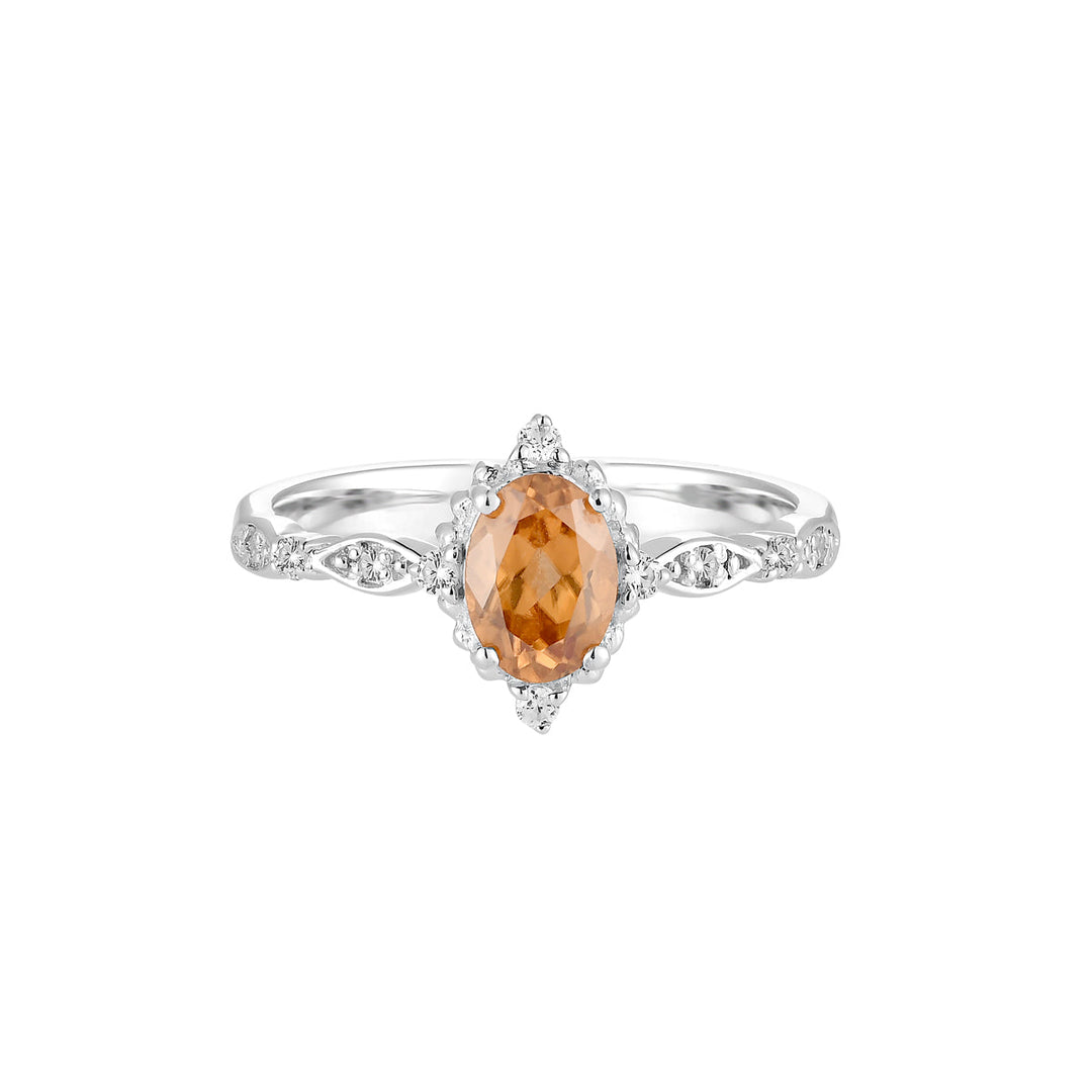 Canary Zircon with Accents Silver Ring