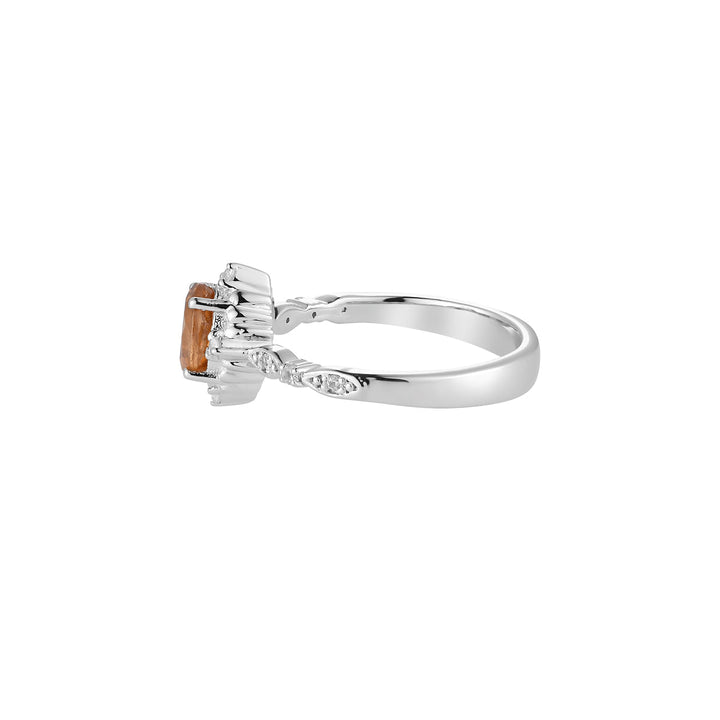 Canary Zircon with Accents Silver Ring