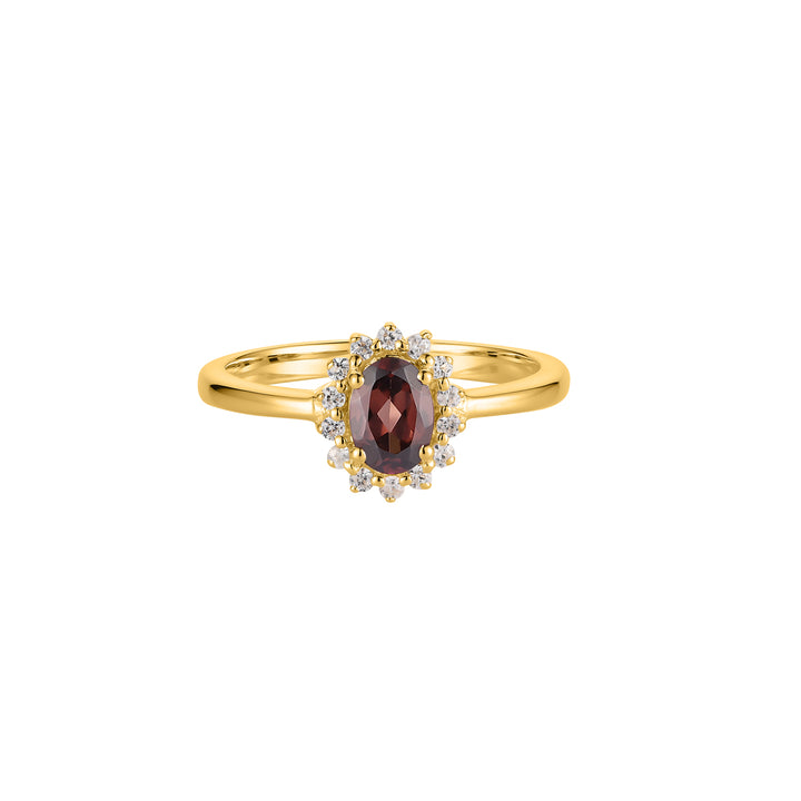 Champagne Zircon Halo Silver Ring