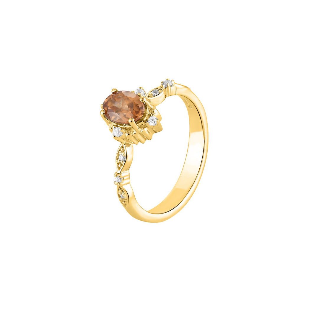 Canary Zircon with Accents Silver Ring