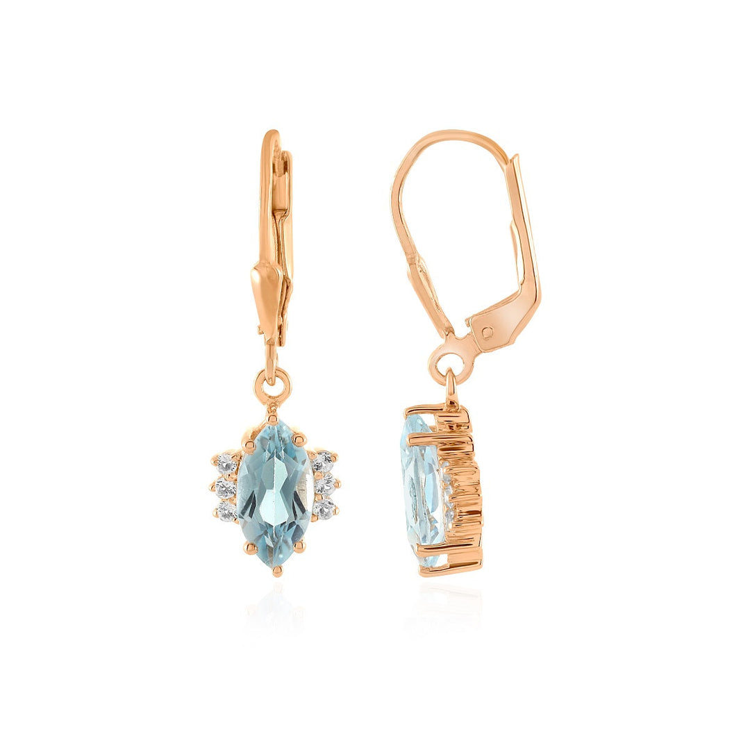 Blue Topaz with Accents Silver Earrings