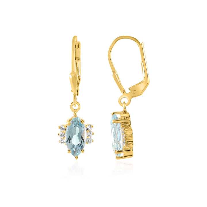 Blue Topaz with Accents Silver Earrings