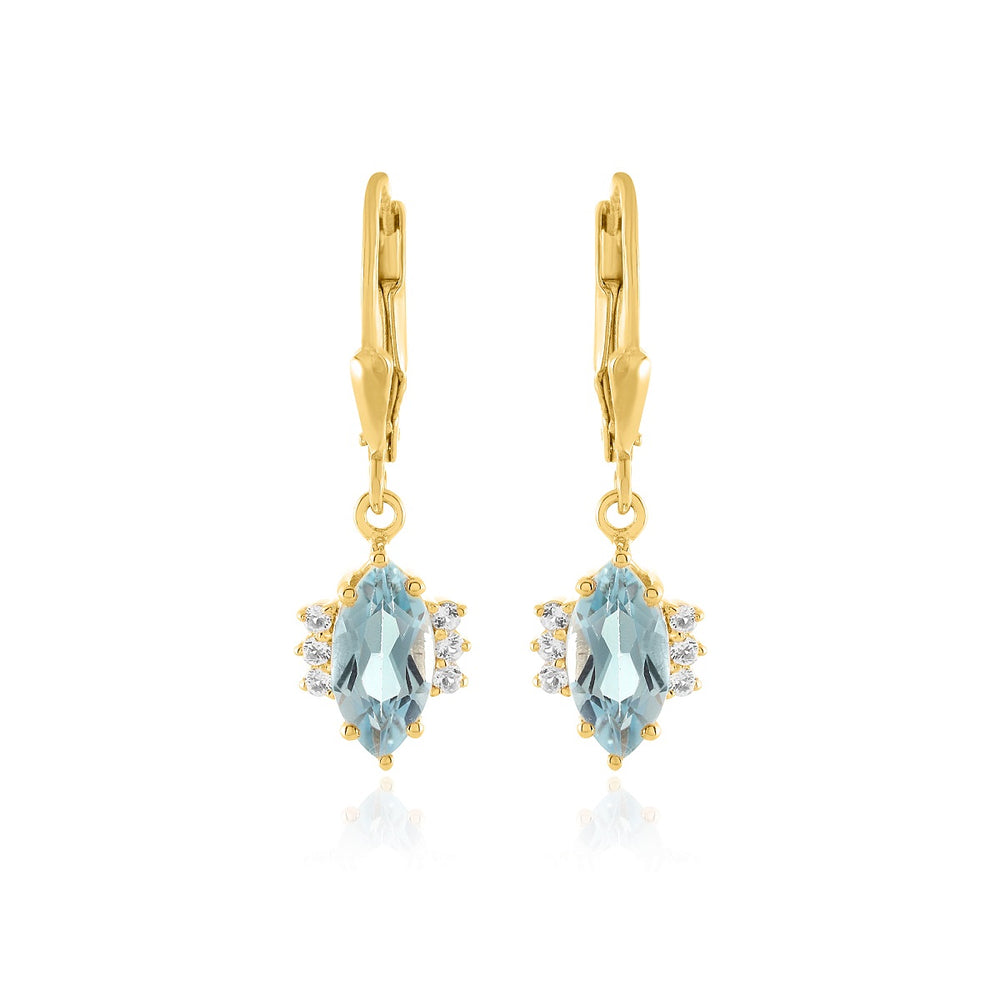 Blue Topaz with Accents Silver Earrings