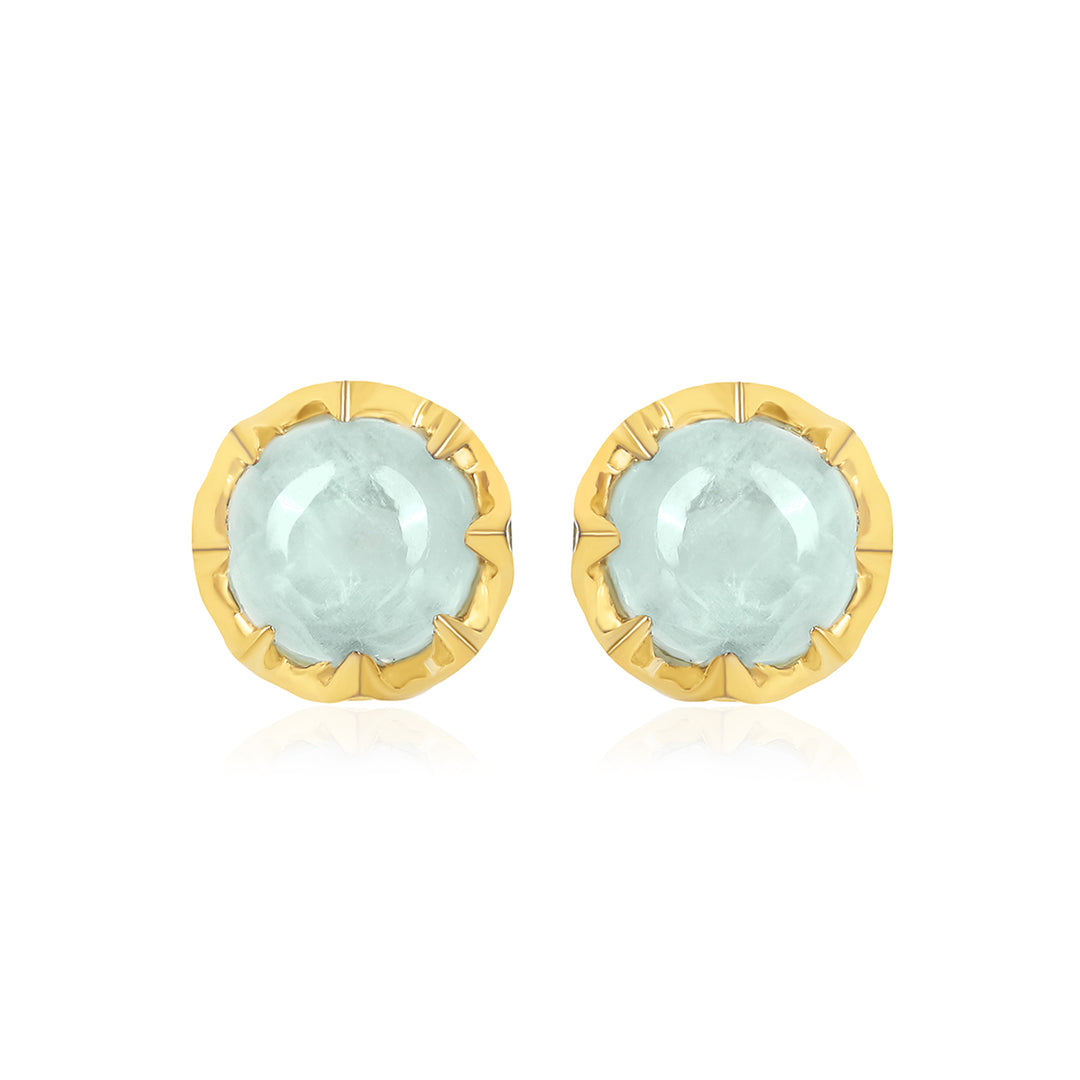 Aquamarine Silver Stud Earrings