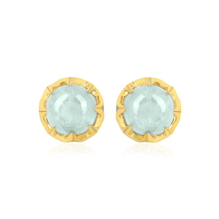 Aquamarine Silver Stud Earrings