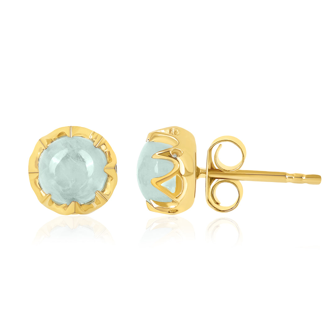 Aquamarine Silver Stud Earrings