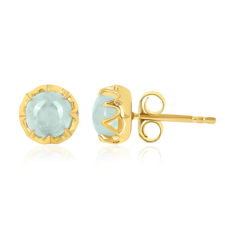 Aquamarine Silver Stud Earrings