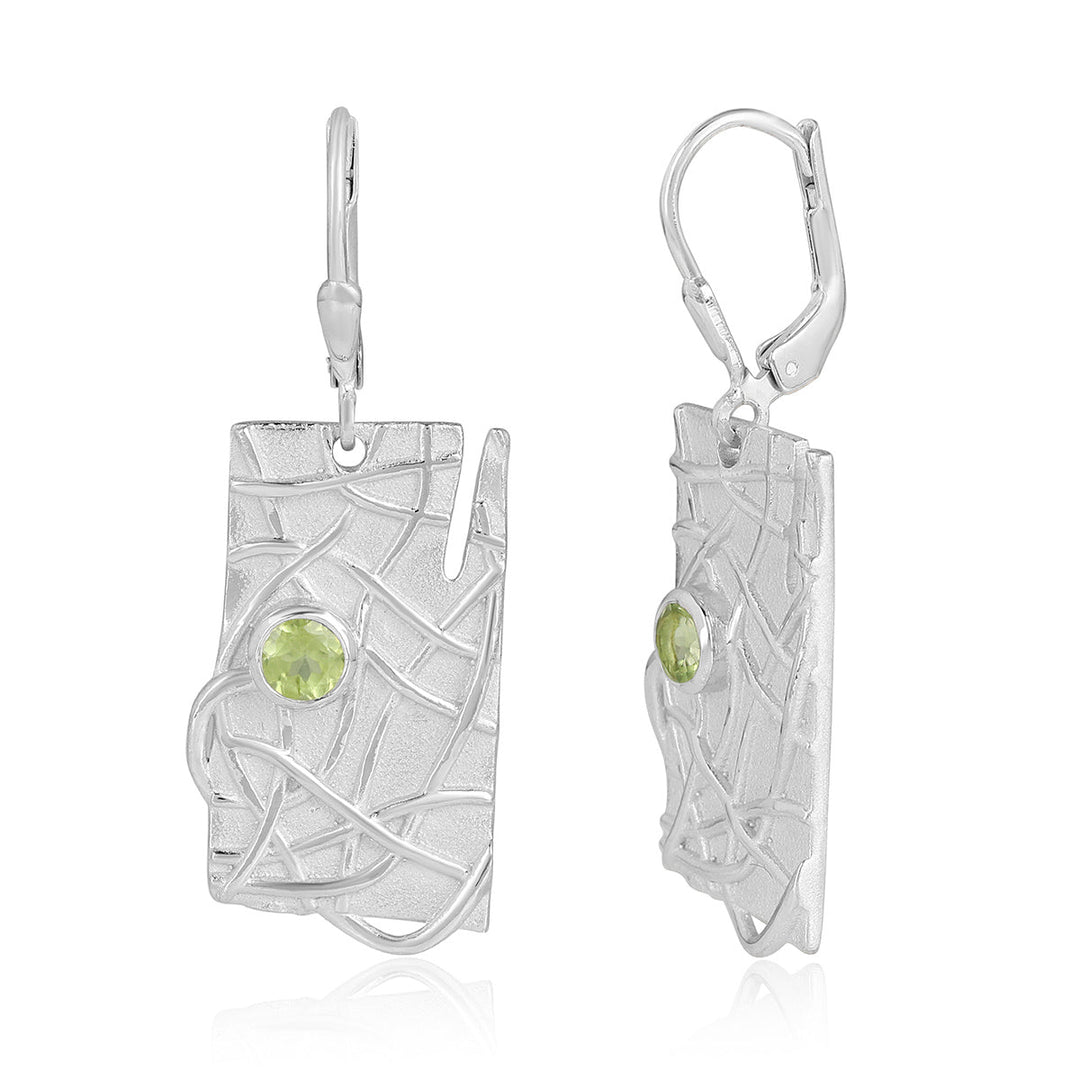 Peridot Silver Dangle Earrings