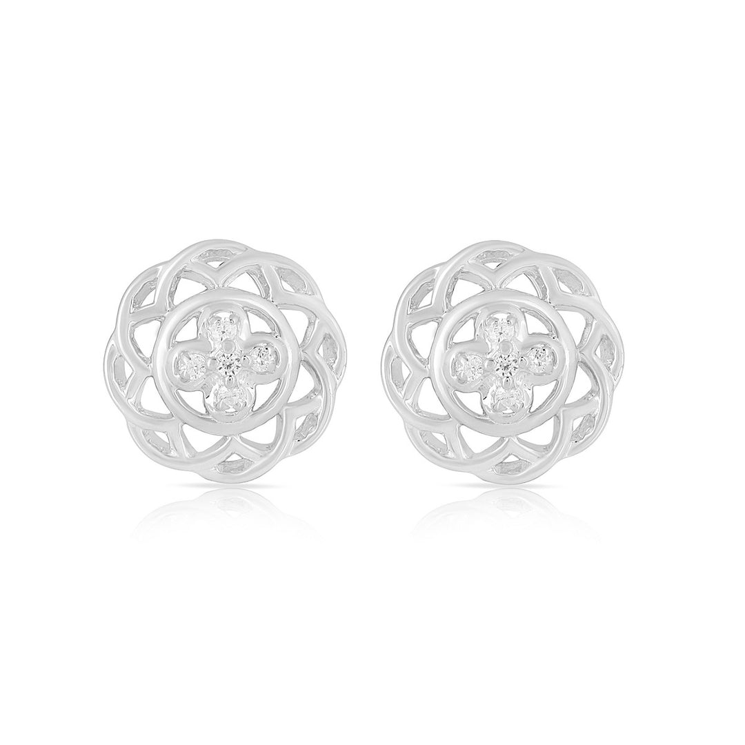 Cubic Zirconia Silver Stud Earrings