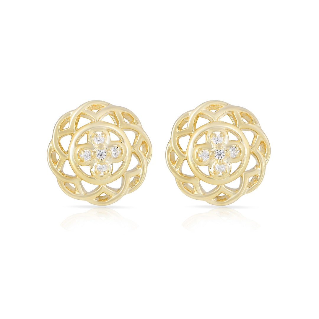 Cubic Zirconia Silver Stud Earrings