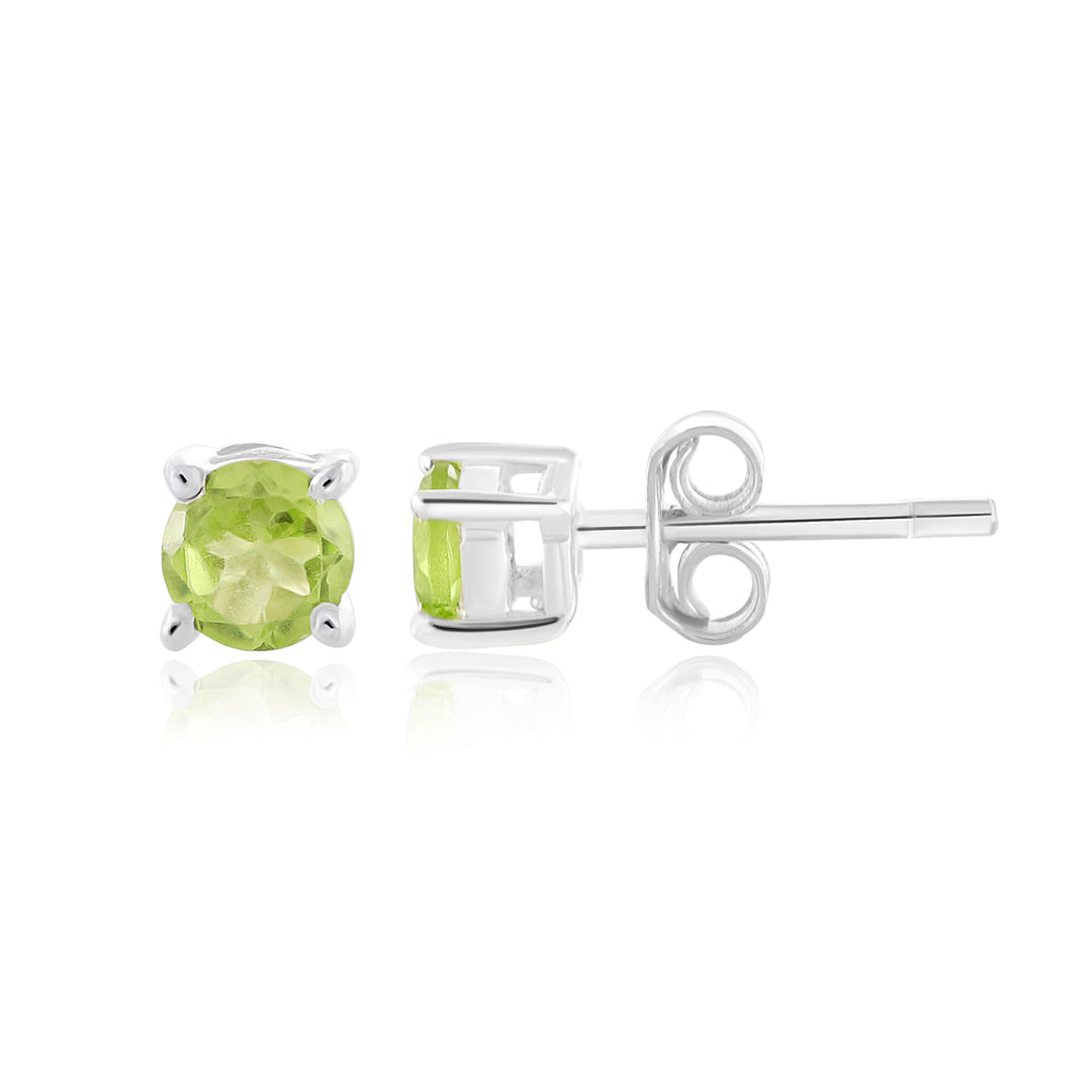 Sterling Silver Peridot Stud Earrings