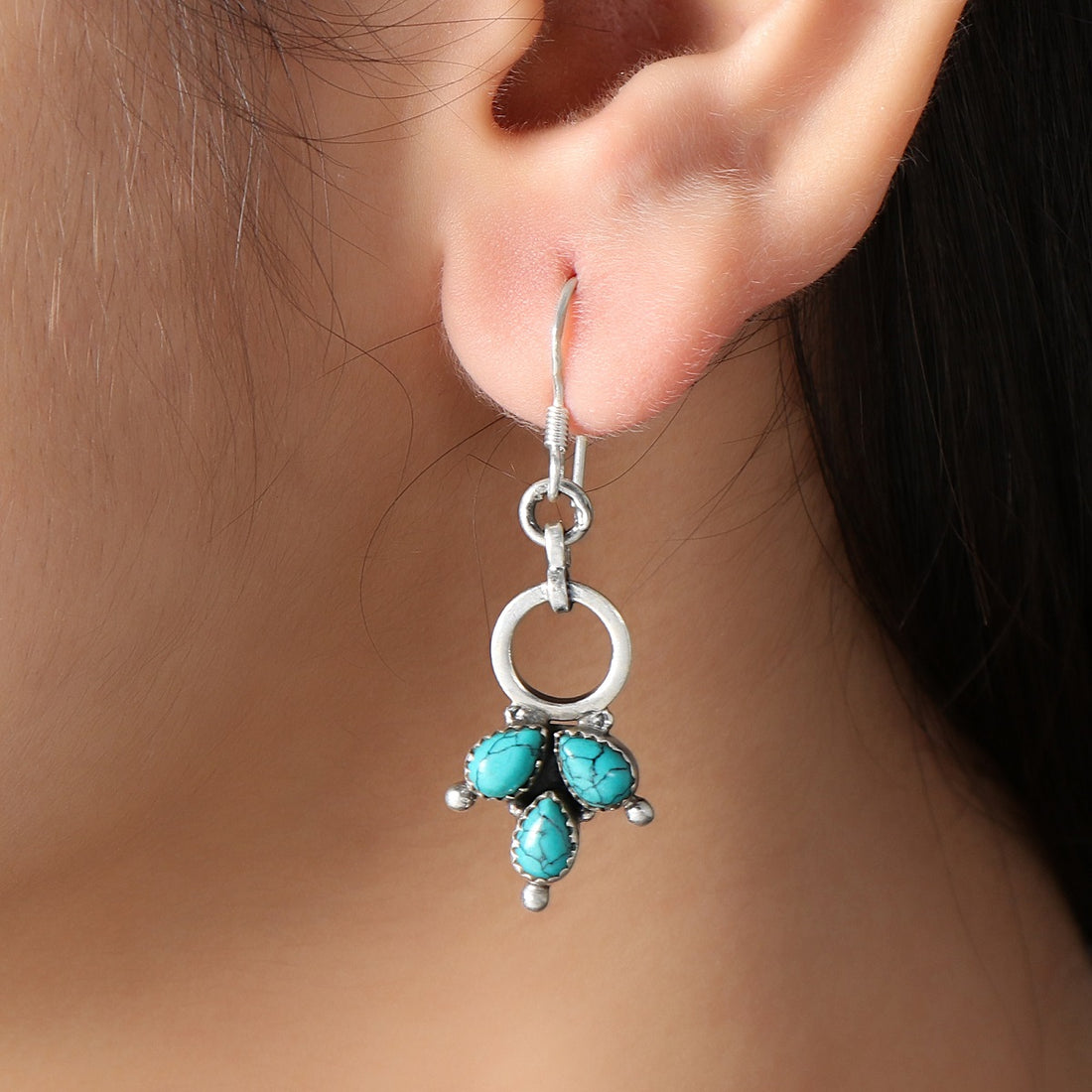 Turquoise 925 Silver Handmade Earrings - Nirvana Gems & Jewels