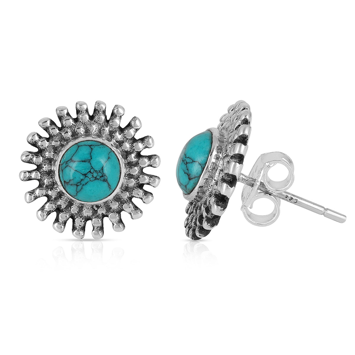 Buy Ruby Stud Earrings with Cz Diamond Stone Handmade 925 Sterling Silver  Women Earrings (Green) at Amazon.in