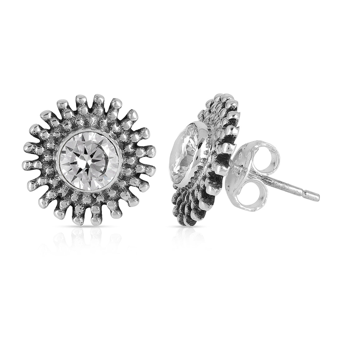 Zircon Handmade Silver Stud Earrings