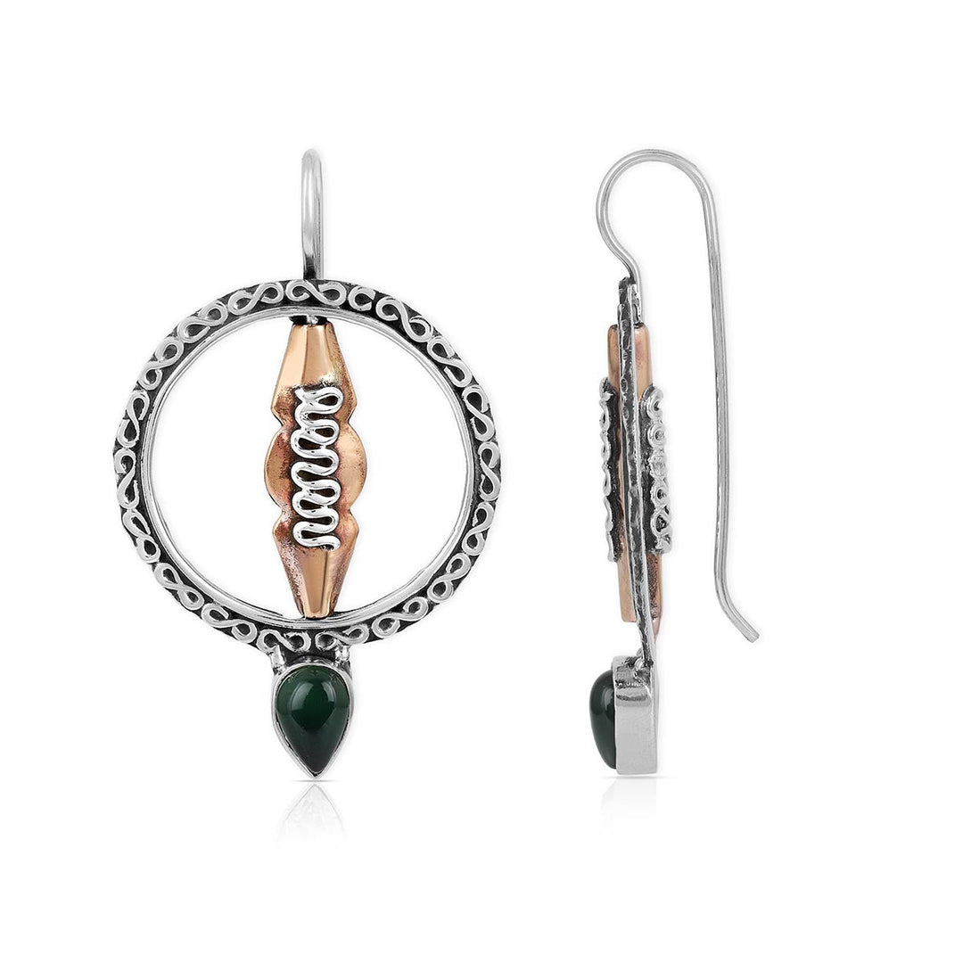 Green Onyx Handmade Silver Earrings